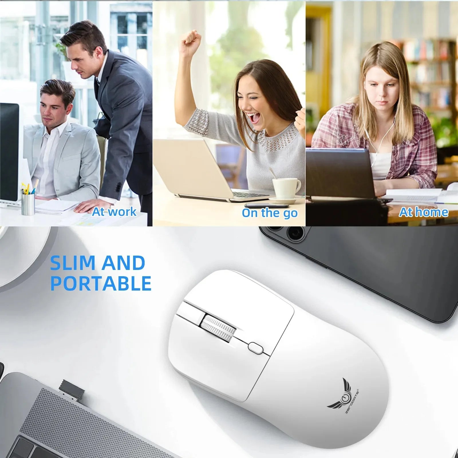 2.4G Wireless Mouse Gaming Mouse 3 Levels 1600 DPI Optical Office Mouse Ergonomic Mouse Mice for PC Computer Laptop Macbook