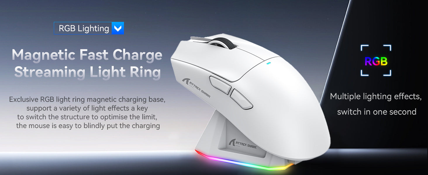 MAMBASNAKE x ATTACK SHARK X11 Gaming Mouse with Magnetic Charging Dock, PixArt PAW3311 Gaming Sensor