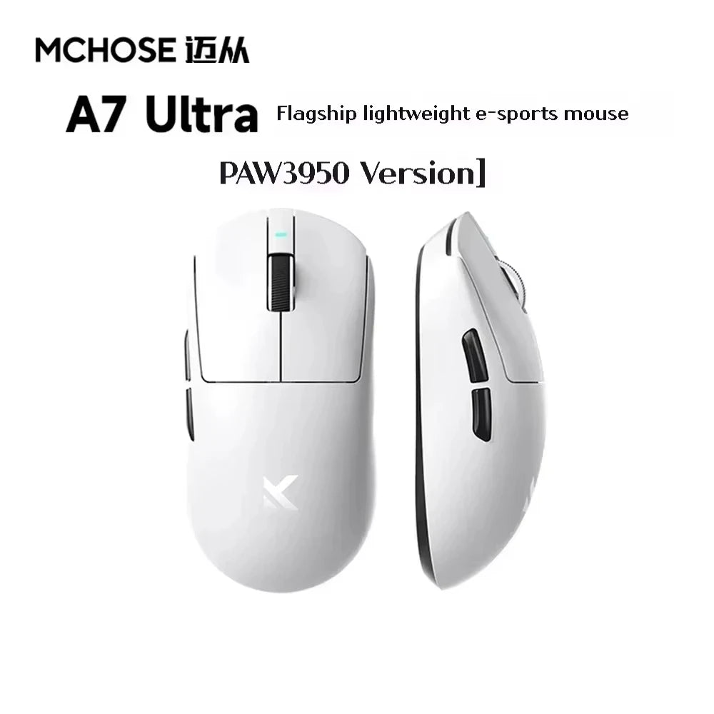 MCHOSE A7 Series Mouse PAW3950 8K Top Speed Receiver Ergonomics 2.4G Wireless Gaming E-Sports Mice Customized PC Accessory Gifts