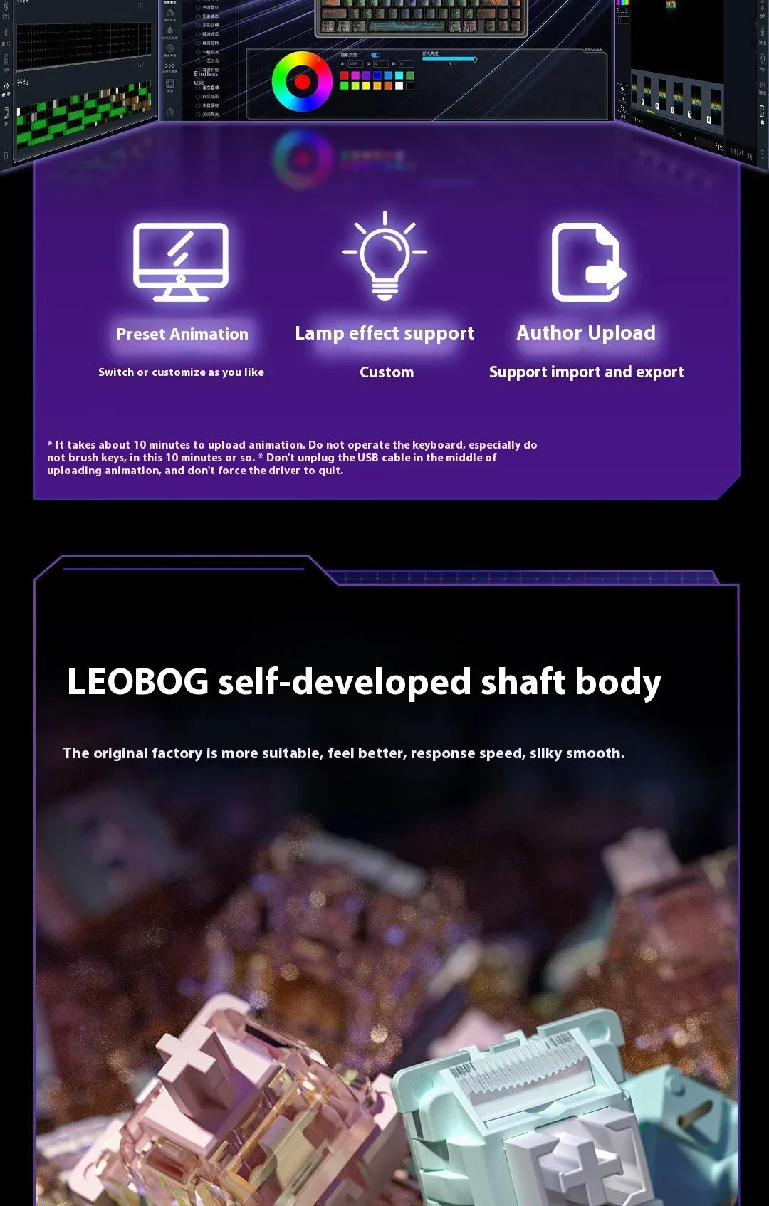LEOBOG AMG65 Mechanical Keyboard With TFT LED Screen 3mode RGB Hot Swap Gaming Keyboard Custom Computer Gamer Accessories Gifts