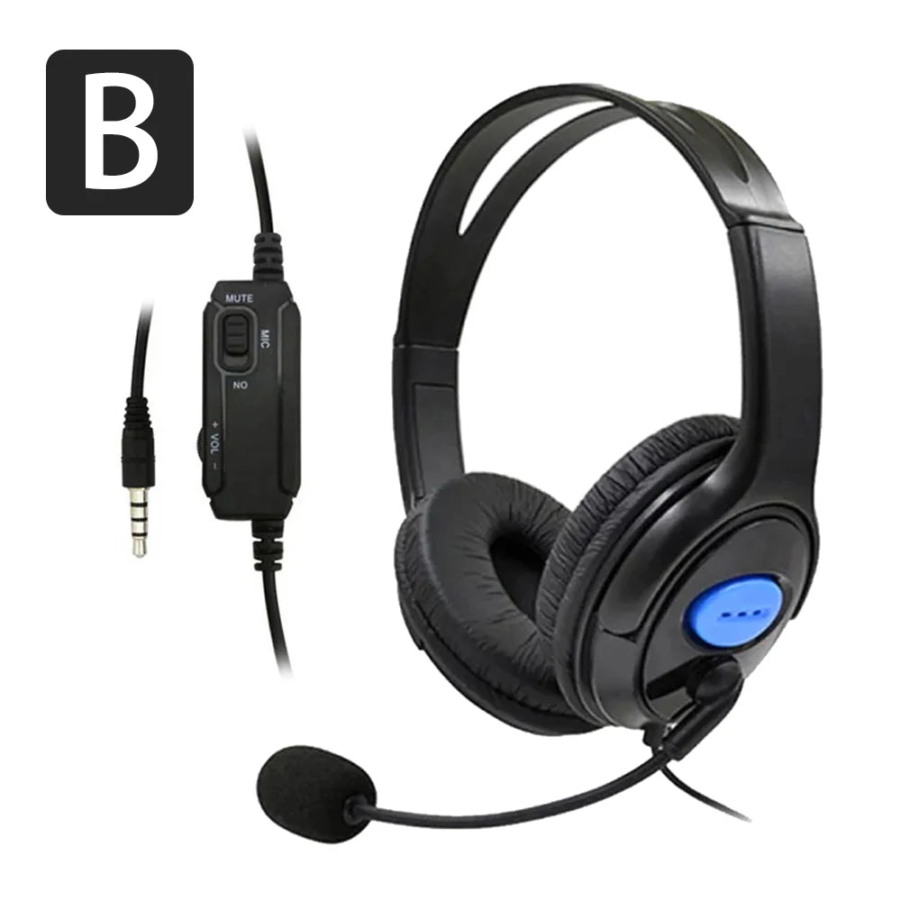 Headphones 3.5mm Wired Gaming Headset Earphones Music For PS4 Play Station 4 Game PC Chat computer With Microphone 120° Rotation