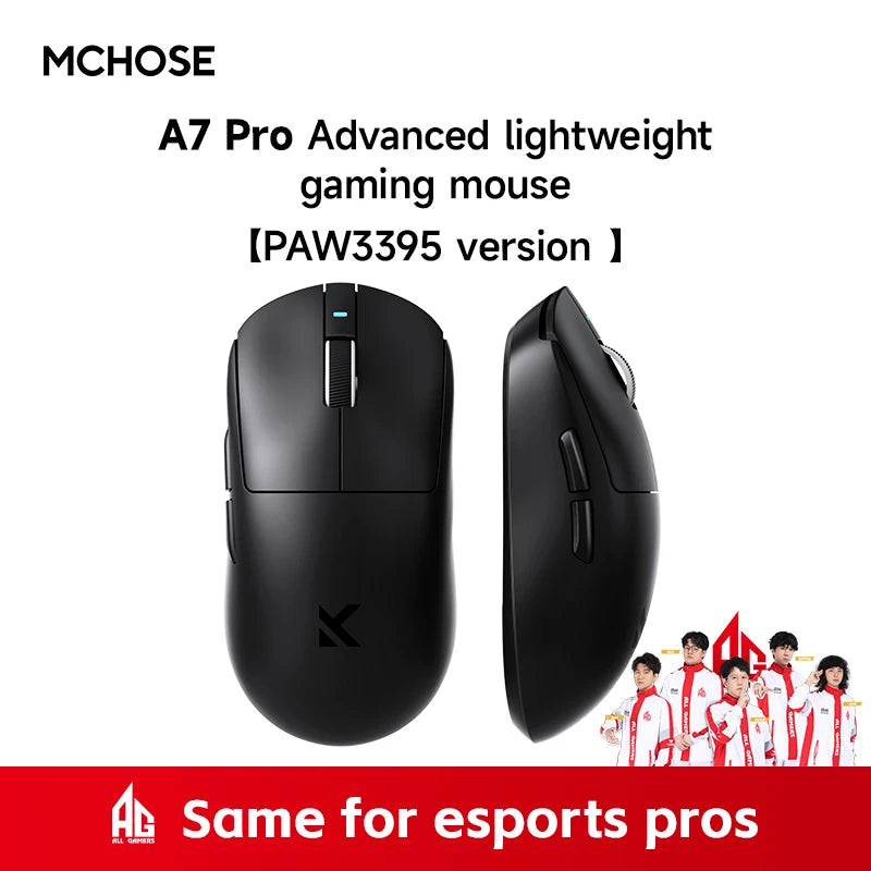 MCHOSE A7 Pro Ultra Wireless Gaming Mouse 59g Lightweight Office PAW3950 Dual 8K Polling Rate 42000 DPI 500mAh Ultra-low Latency