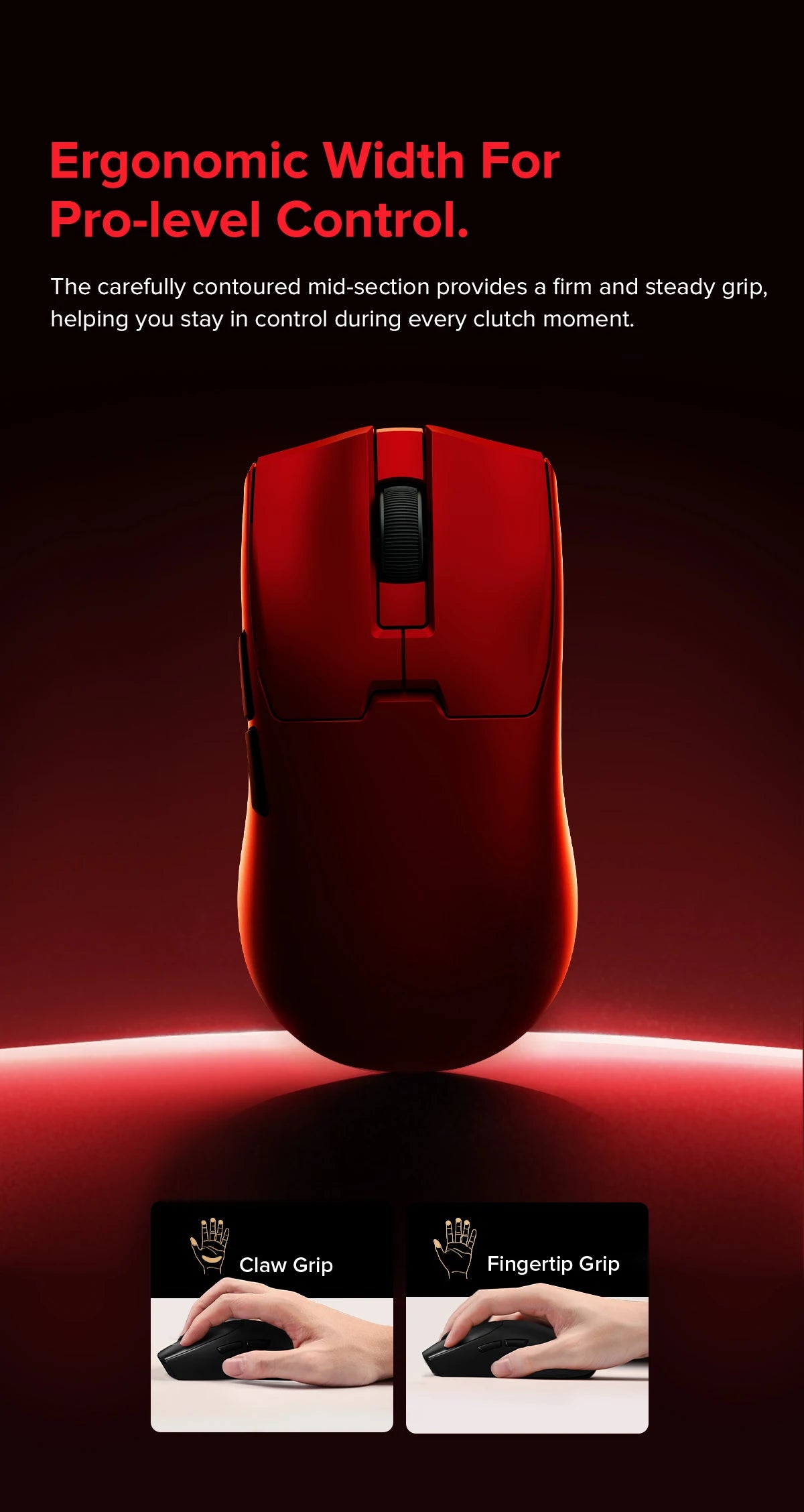 Delux M800mini Wireless Gaming Mouse, 46g Lightweight,PAW3395/PAW3311,1KHz Polling Rate for Small to Medium Hand PC Gamer