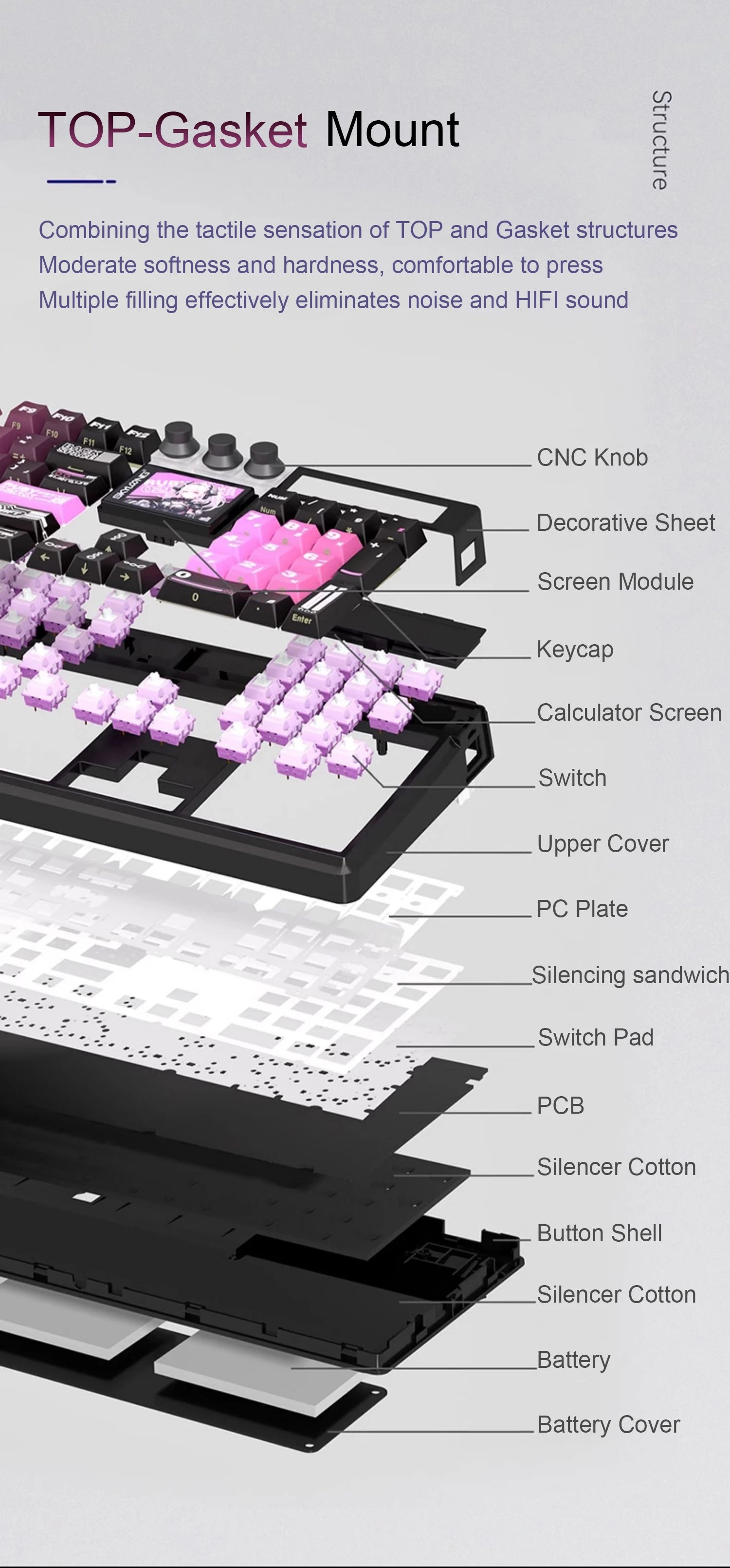 SKYLOONG GK104 Pro Mechanical E-sport Gamer Keyboard Full-Size Wireless Keyboard RGB Backlit Hot-Swappable Game Keyboard for PC