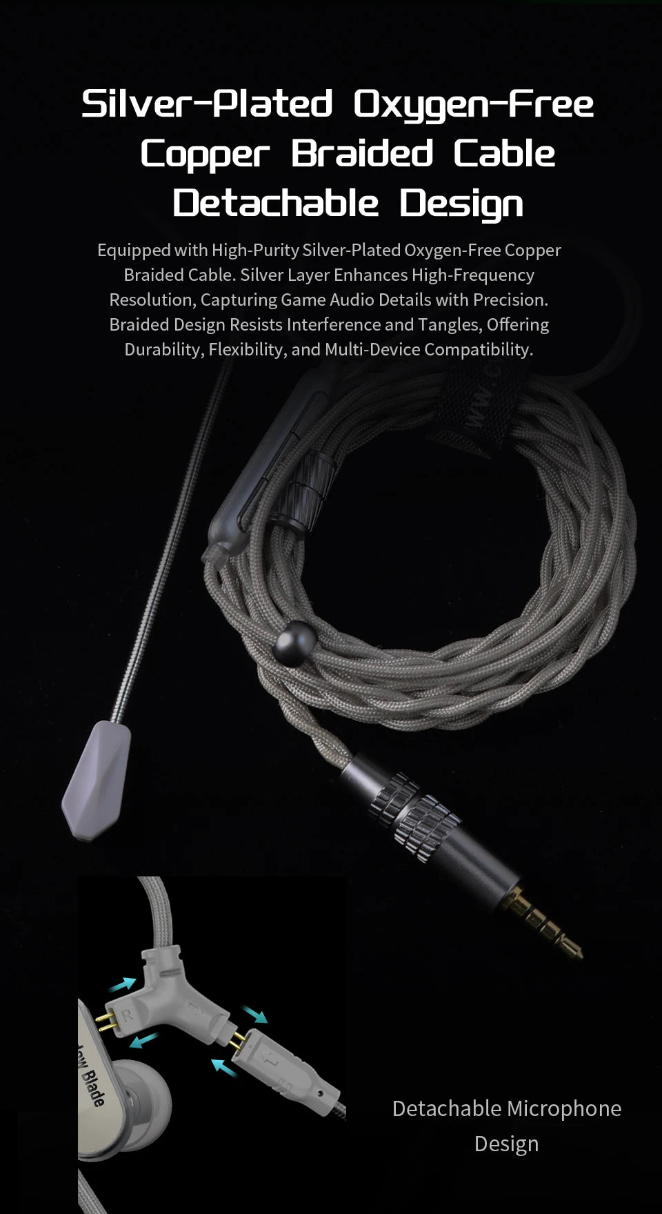 CVJ  Shadow Blade In Ear Earphones 1DD+1 Vibration Switch Adjustable Gaming ports in-ear typec Hifi Headphones konoka Mermaid2