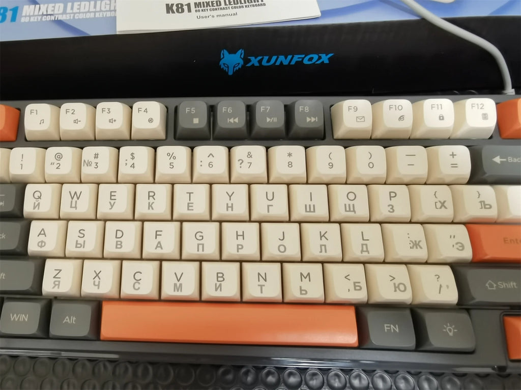 Keyboard K81 Gaming Keyboard 81 Key 80% Layout Spanish Russian Korean Arabic Keyboard USB Wired RGB Light Volume Knob Ergonomics