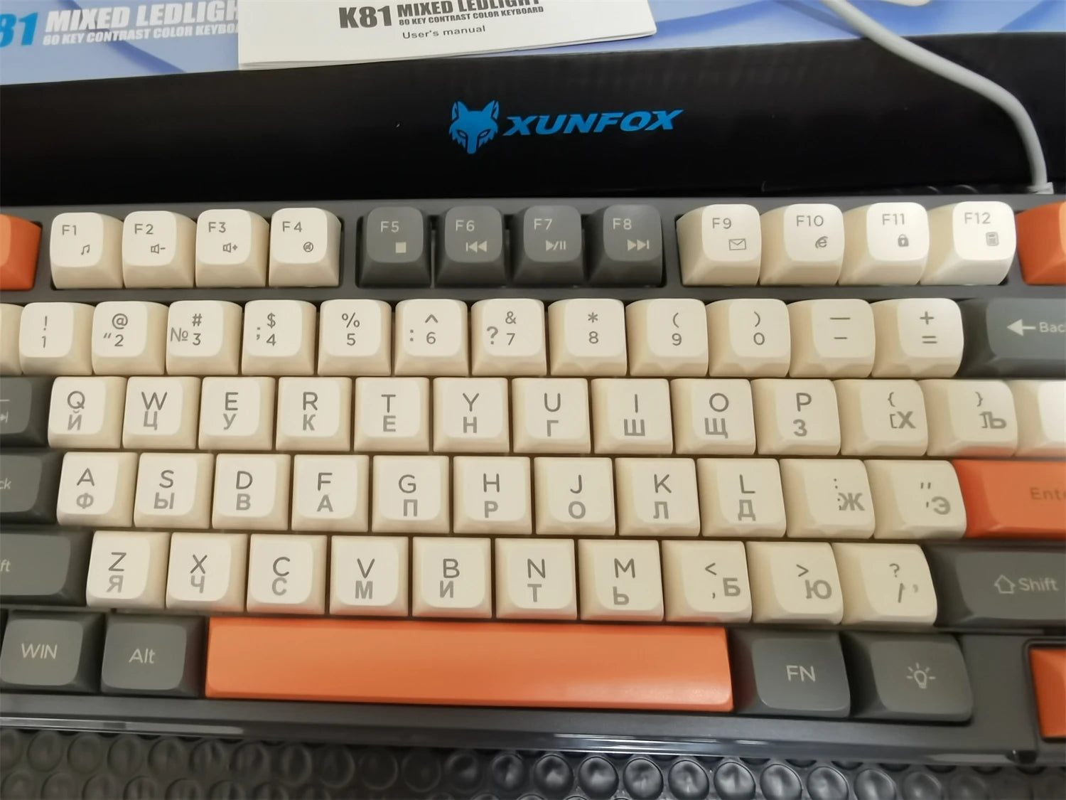 Keyboard K81 Gaming Keyboard 81 Key 80% Layout Spanish Russian Korean Arabic Keyboard USB Wired RGB Light Volume Knob Ergonomics