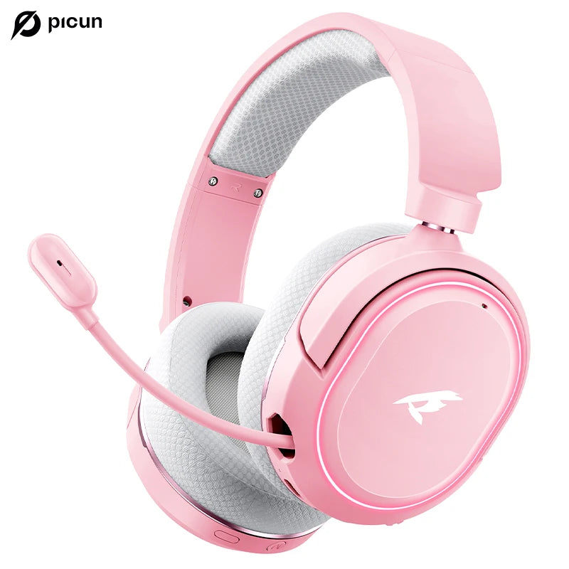 Picun G2 2.4GHz Bluetooth Wireless Gaming Headset For PC PS4 PS5 Phone Switch 5ms Low Latency 7.1 Surround Wired Headset ENC Mic