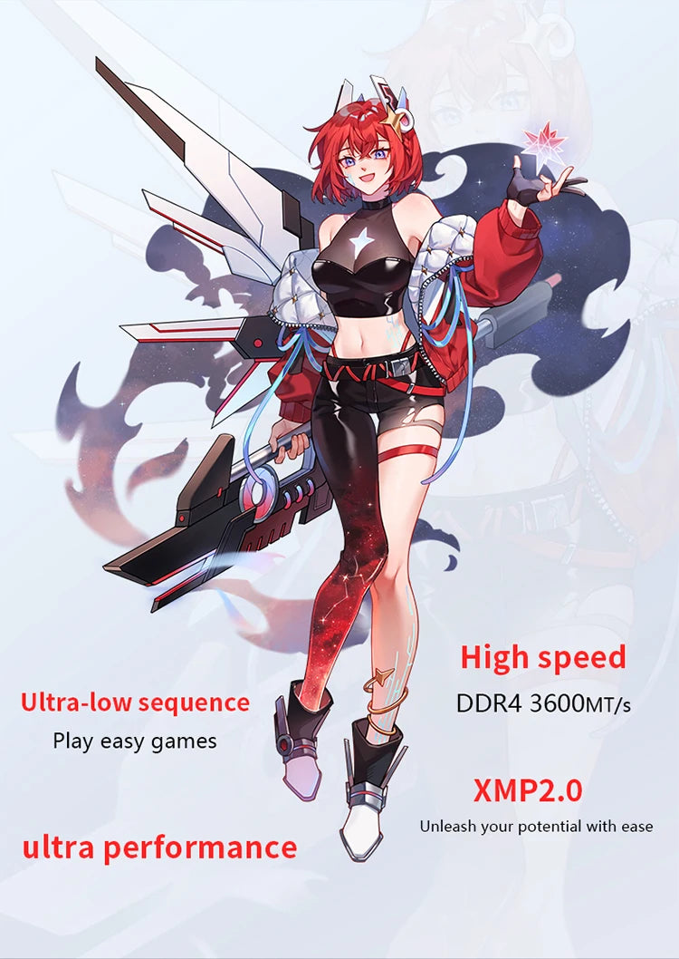 JUHOR Memoria Ram ddr4 8GB 16GB 3200MHz 3600MHz DIMM Desktop  Gaming Memory RAMS with White Heat Sink