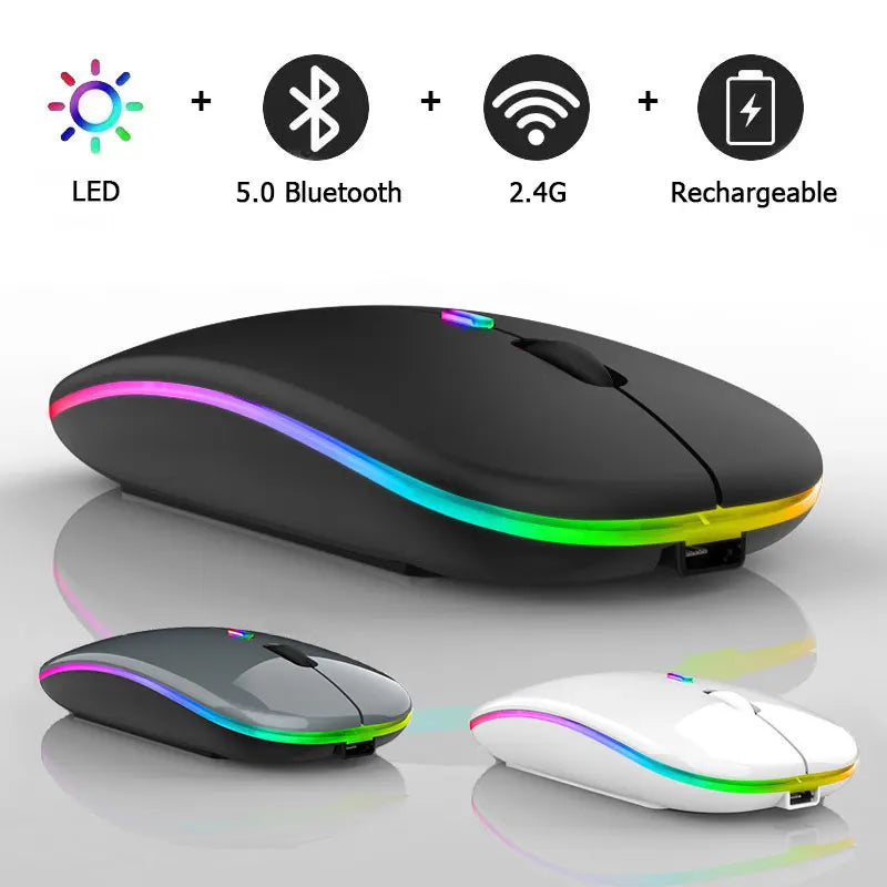 Silent Bluetooth Mouse Rechargeable Wireless Computer Laptop Optical Mouse for iPad Samsung Tablet Universal Mice Noiseless
