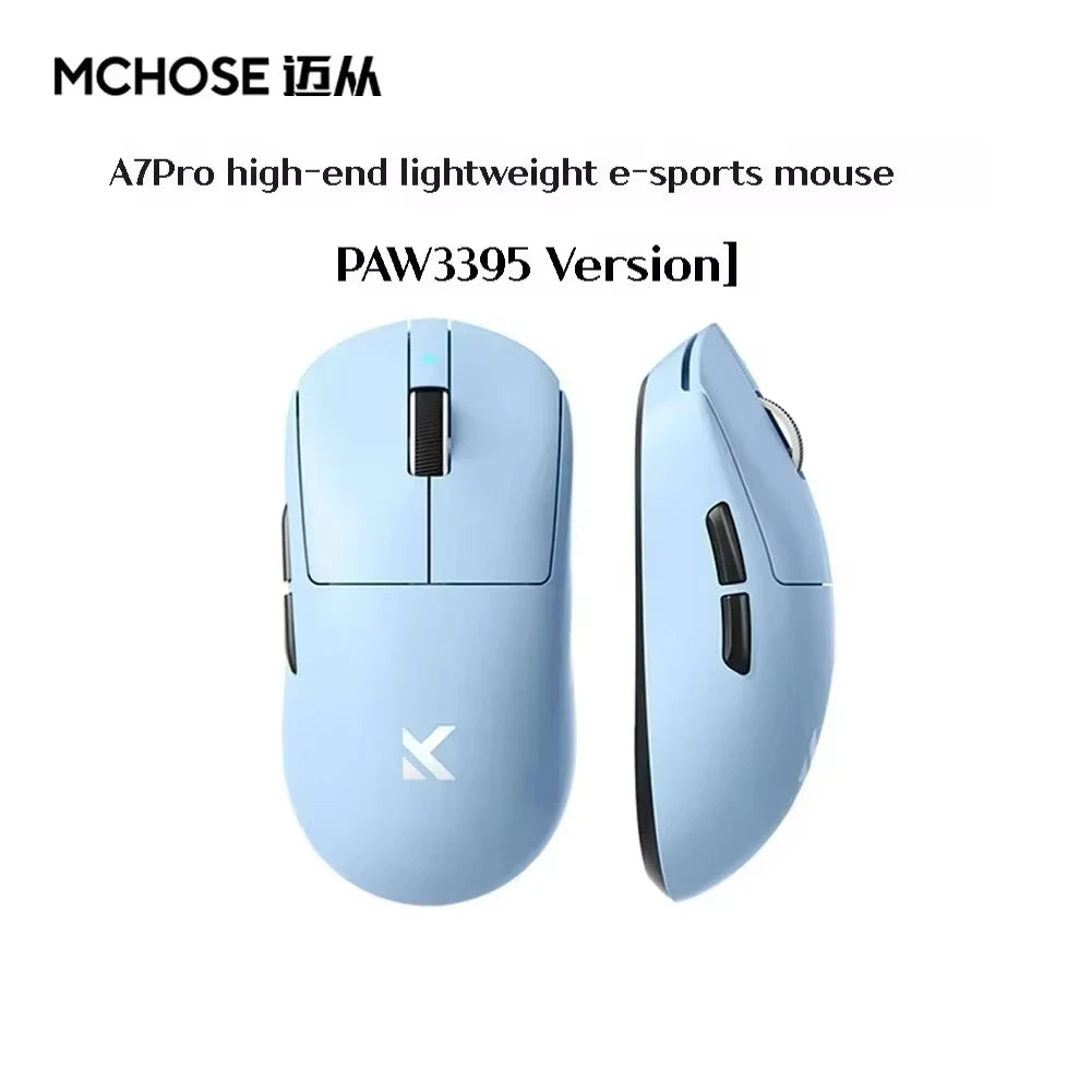 MCHOSE A7 Series Mouse PAW3950 8K Top Speed Receiver Ergonomics 2.4G Wireless Gaming E-Sports Mice Customized PC Accessory Gifts