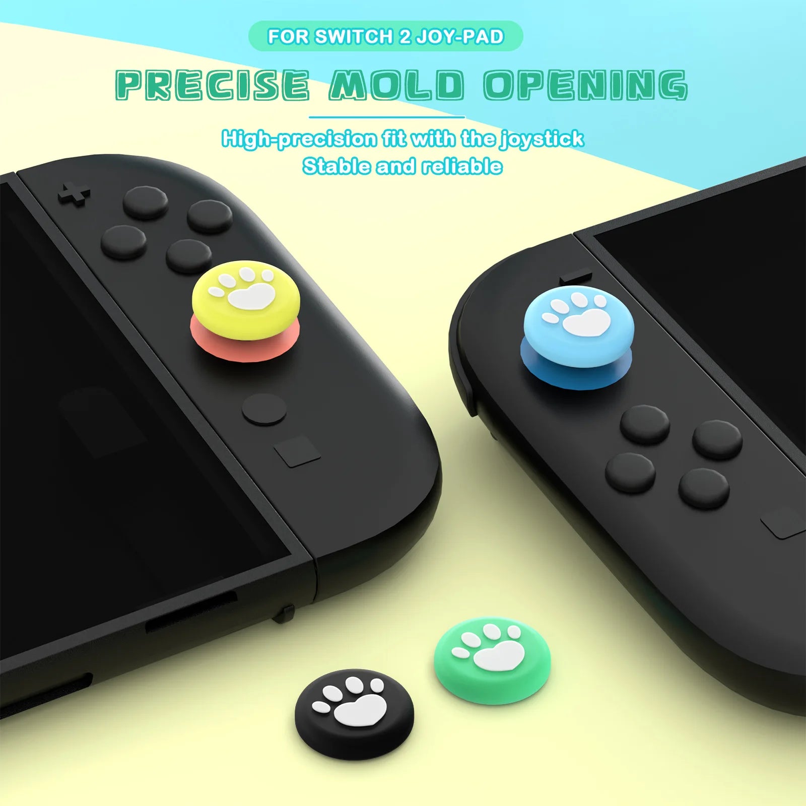 Thumb Skin Grips Caps for Nintendo Switch 2 Joystick Cover Case for Switch2 Silicone Soft Cat Paw Cover Game Console Accessories