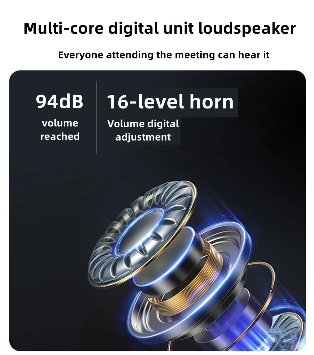 Omnidirectional Microphone for 300㎡ 1-8 360° Pickup Wireless Dongle Conference Speaker USB LAN for Meeting Classroom Easy Set up