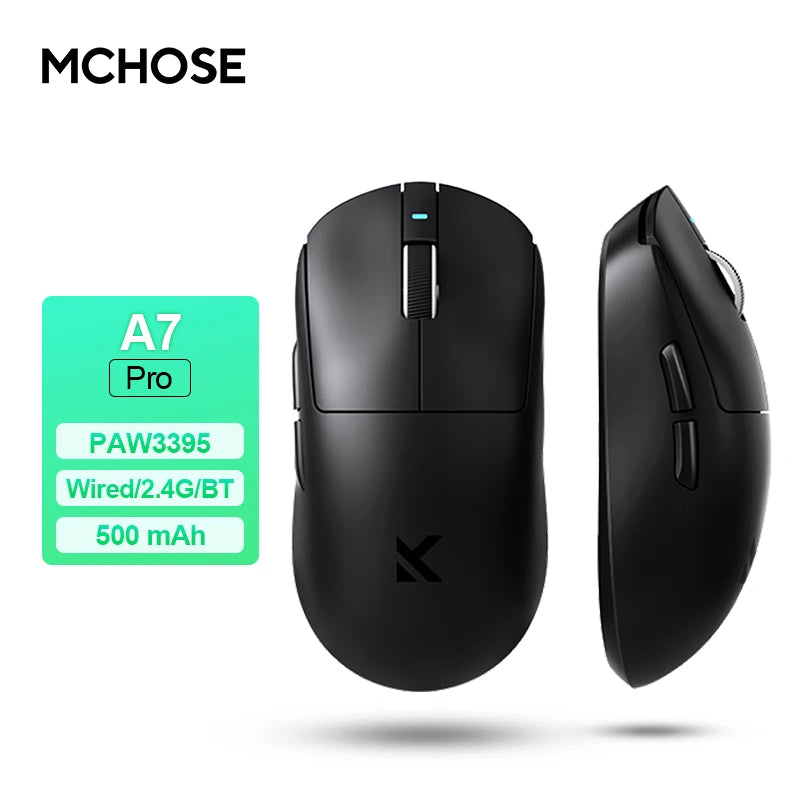 MCHOSE A7 Pro Wireless E-sports Gaming Mouse Bluetooth Rechargeable PAW3395 Lightweight Ergonomic 2.4G Wireless Mouse