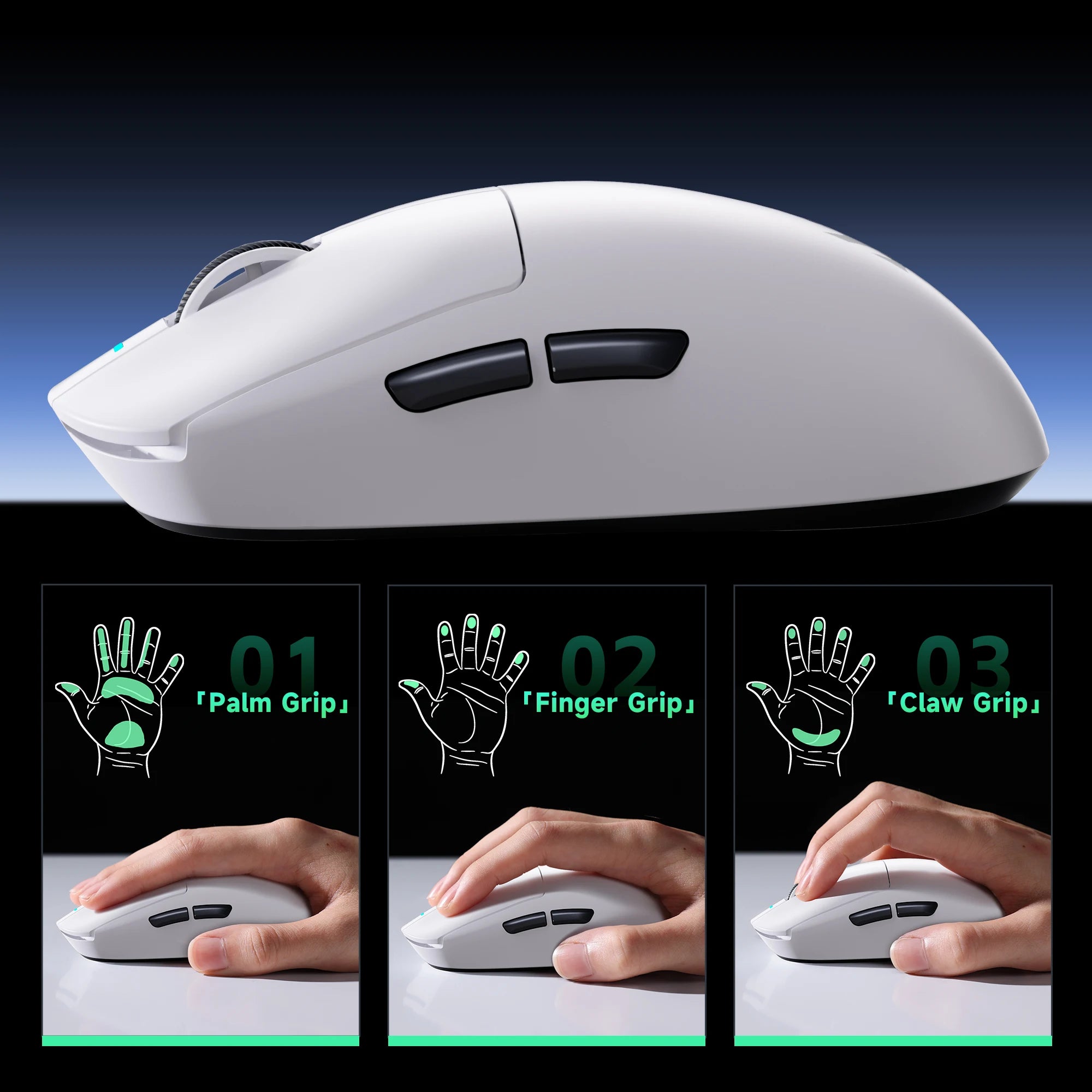 MCHOSE A7 Pro Ultra Wireless Gaming Mouse 59g Lightweight Office PAW3950 Dual 8K Polling Rate 42000 DPI 500mAh Ultra-low Latency