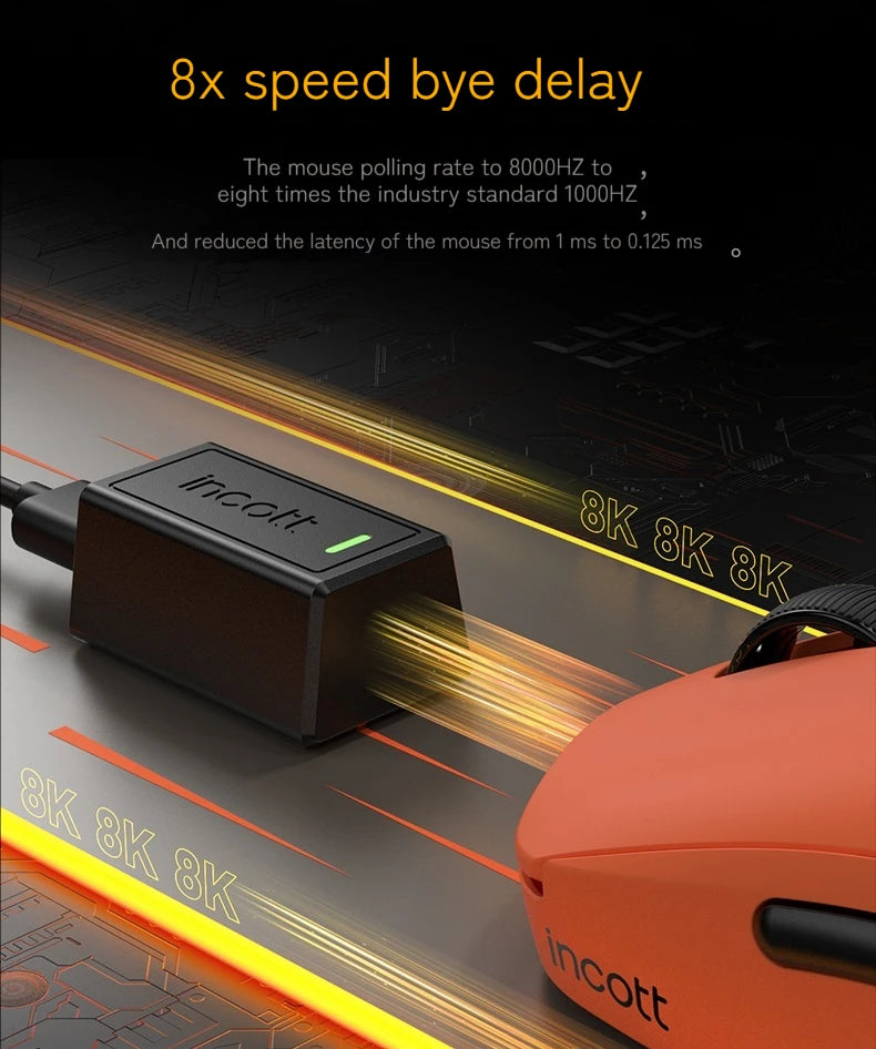 Incott G23 Pro Mouse Hot Plug Micro Motion Electronic Gaming Games Three Mode 8k Wireless Bluetooth Paw3395 Office Mouse Gifts