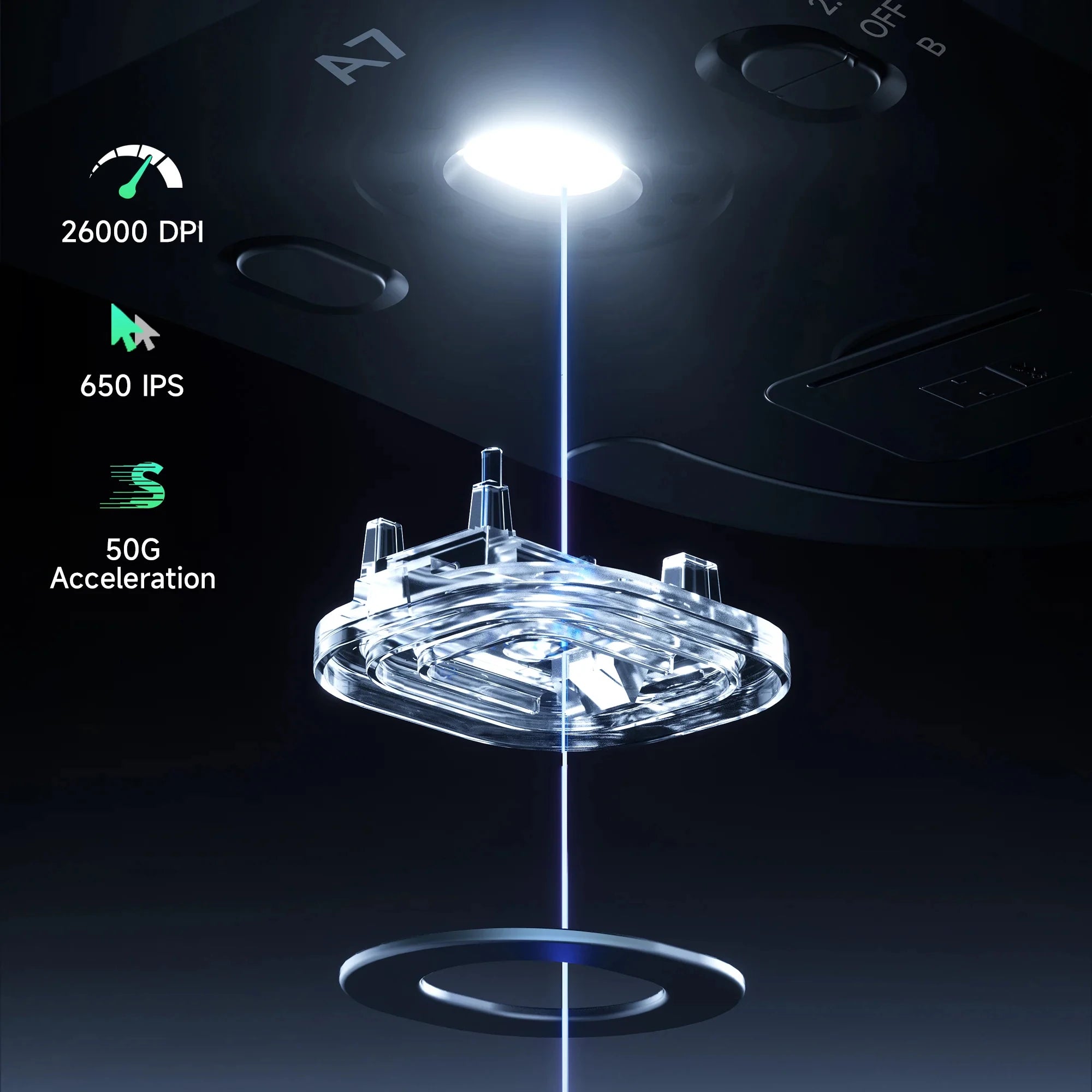 MCHOSE A7 Pro Ultra Wireless Gaming Mouse 59g Lightweight Office PAW3950 Dual 8K Polling Rate 42000 DPI 500mAh Ultra-low Latency
