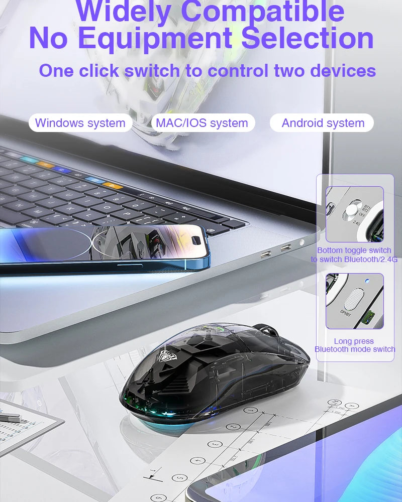 AULA SC660 Wireless Mouse Bluetooth Gaming Mouse 10000DPI Optical Sensor Macro Programmable Ergonomic Mice For Laptop PC Gamer