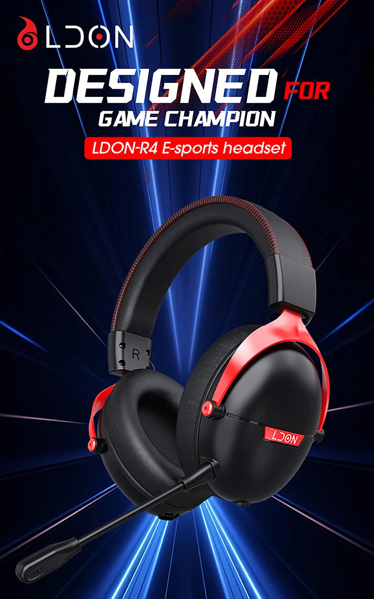 LDON F04 Gaming Wireless Headphone with Mic Over-Ear Headphones Bluetooth 5.3 40mm Driver 2.4G/Wireless Game Headsets