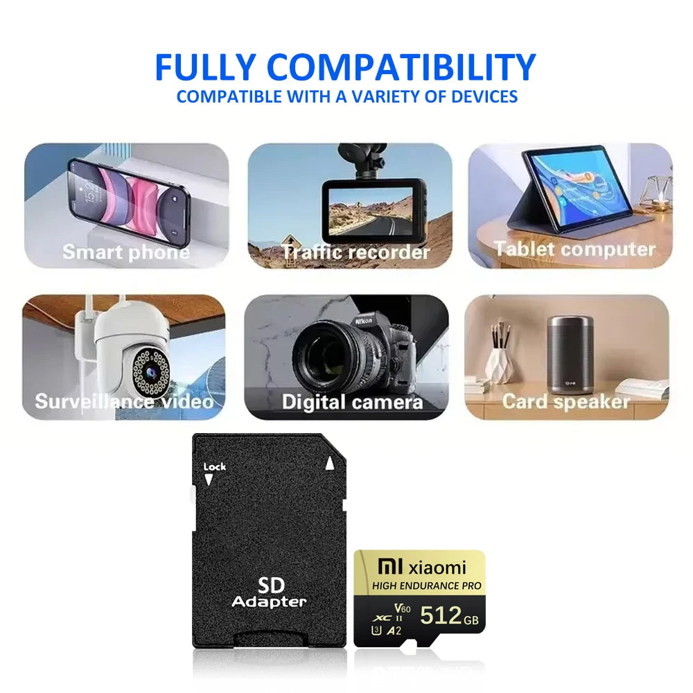 Xiaomi Real Capacity SD Memory Card 2TB 1TB Ultra Micro Tarjeta SD 128GB Micro TF SD Card 512GB 256GB For Lenovo Nintendo Switch