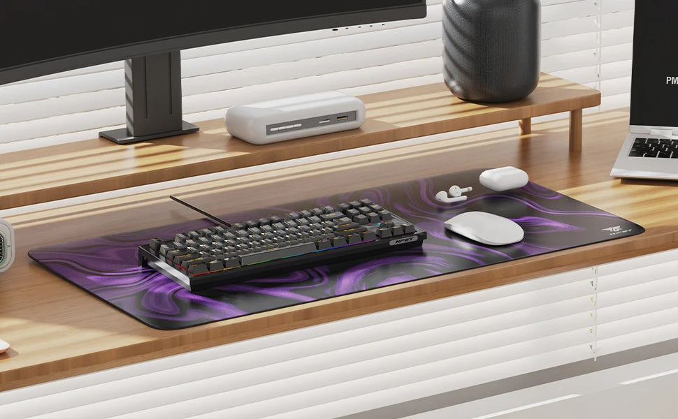 NPET K10V3 Gaming Keyboard, 104 Keys Wired, with RGB Backlit, for Windows Laptop PC black