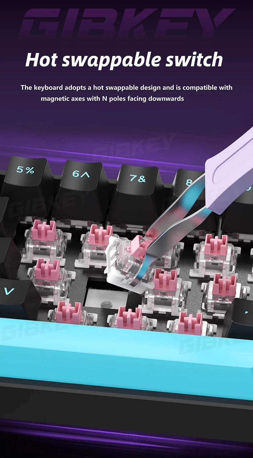 Magnetic Axis Gaming Mechanical Keyboard RGB Backlight 8K Return Rate Hot Swap switch Custom Key Range E-Sport Game keyboards