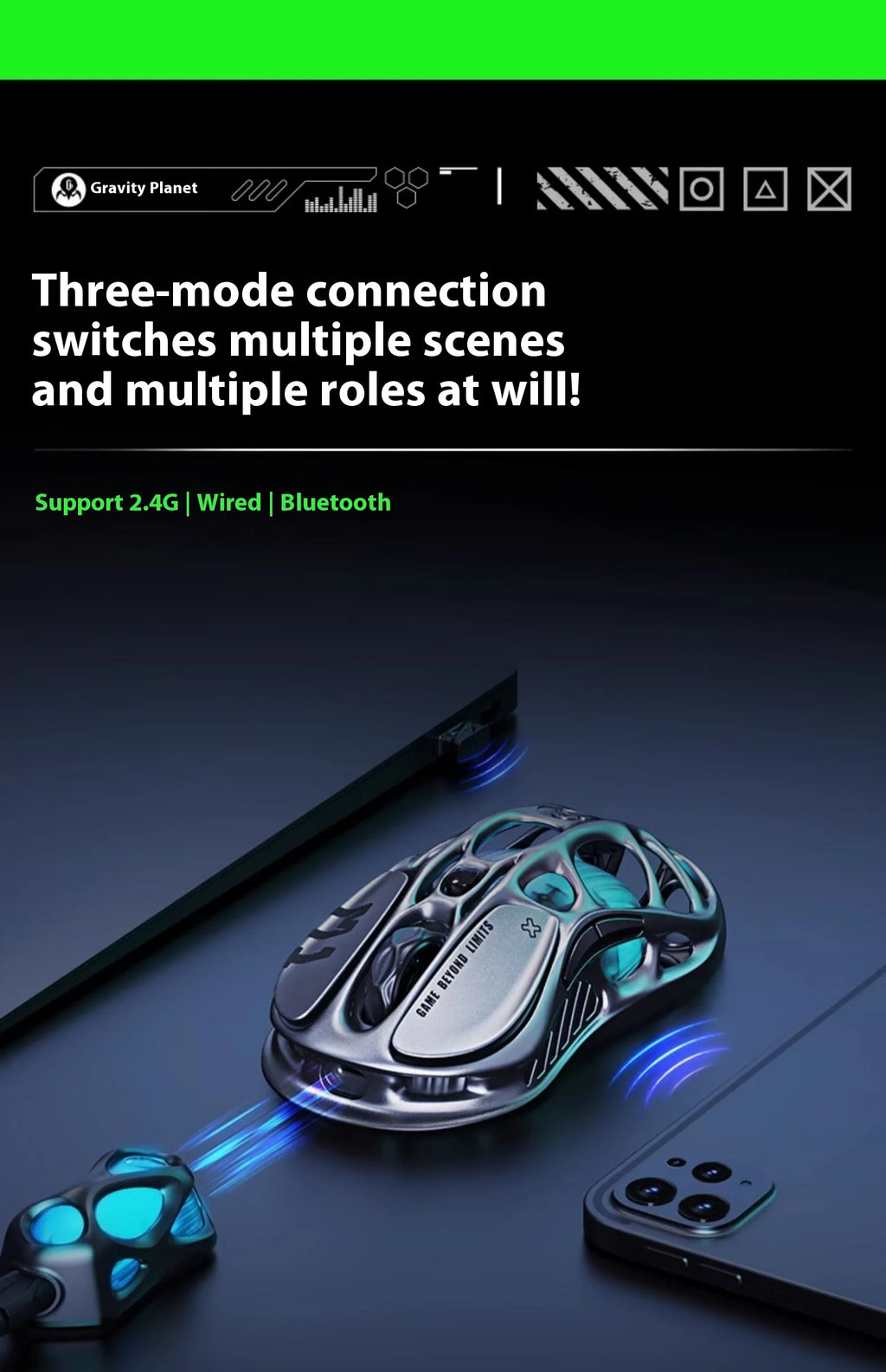 Gravastar M1 Gamer Mouse Magnesium Alloy Wireless Bluetooth Mouse Gravastar M2 With 4k Receiver Rgb Low Latency Gaming Mice Gift