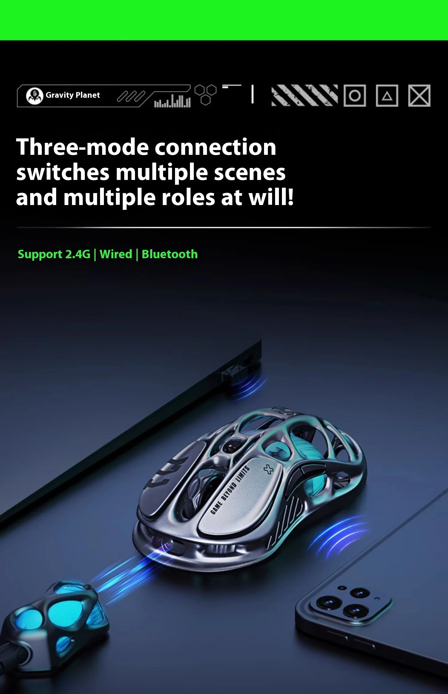 Gravastar M1 Gamer Mouse Magnesium Alloy Wireless Bluetooth Mouse Gravastar M2 With 4k Receiver Rgb Low Latency Gaming Mice Gift