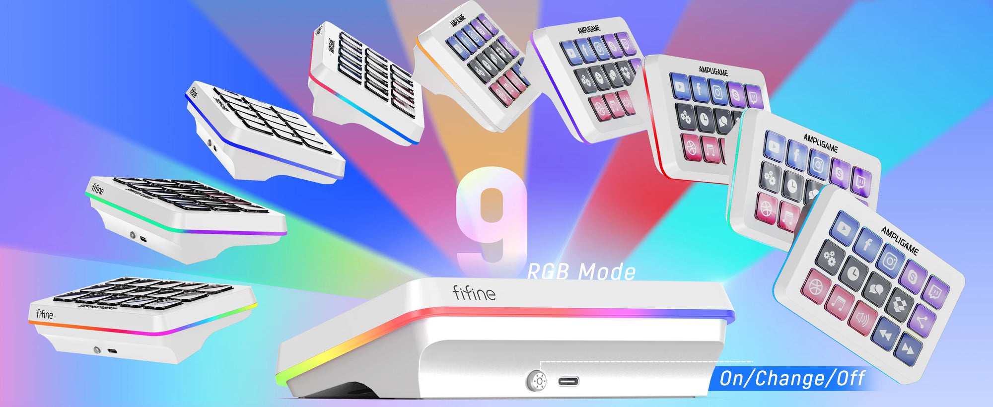 FIFINE D6 Macro Stream Controller App-Triggered Actions with 15-Key Programmable Deck for Live Streaming, for OBS/Twitch/YouTube