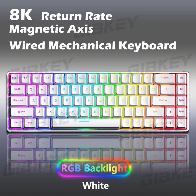 Magnetic Axis Gaming Mechanical Keyboard RGB Backlight 8K Return Rate Hot Swap switch Custom Key Range E-Sport Game keyboards