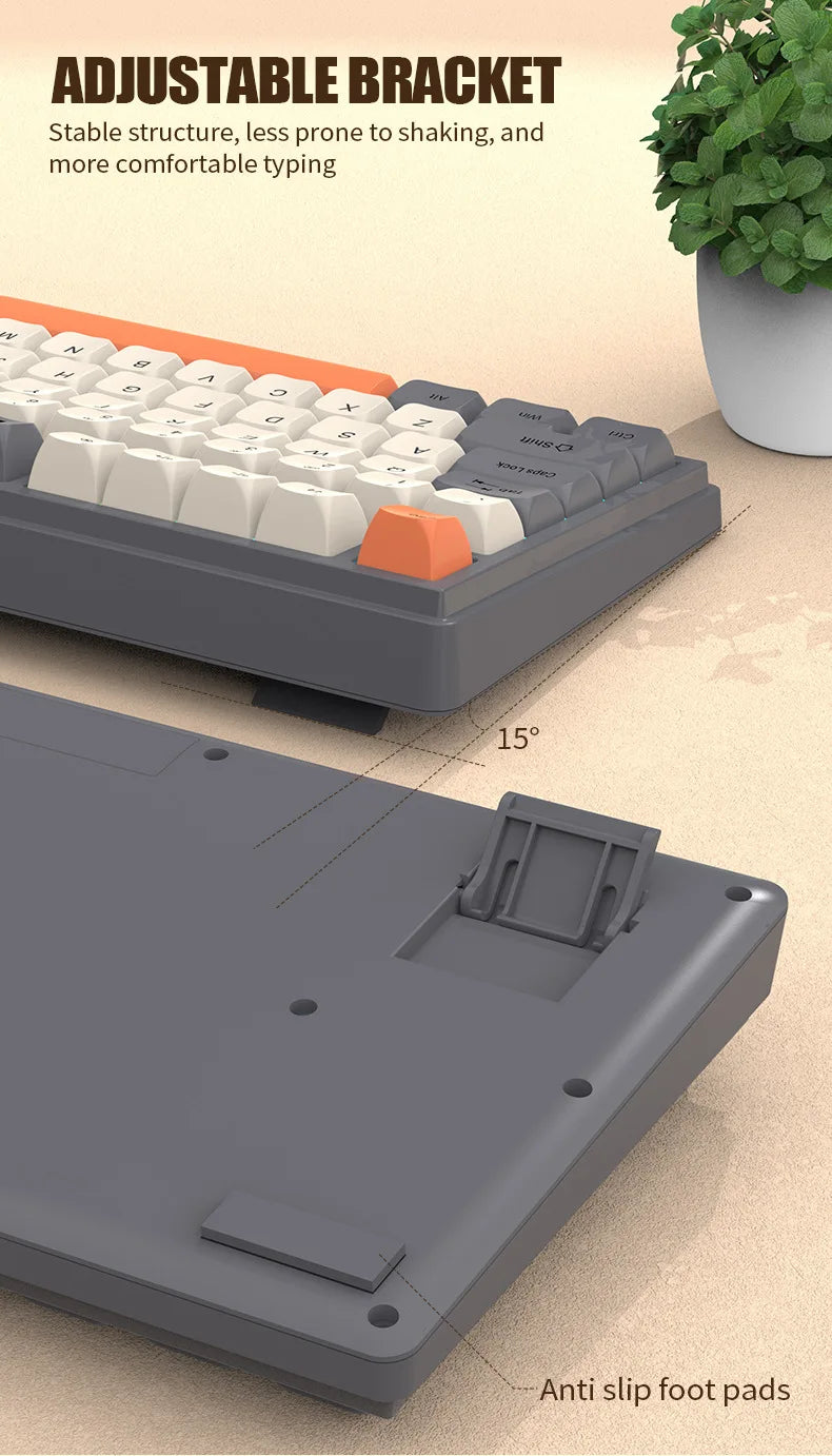 Keyboard K81 Gaming Keyboard 81 Key 80% Layout Spanish Russian Korean Arabic Keyboard USB Wired RGB Light Volume Knob Ergonomics