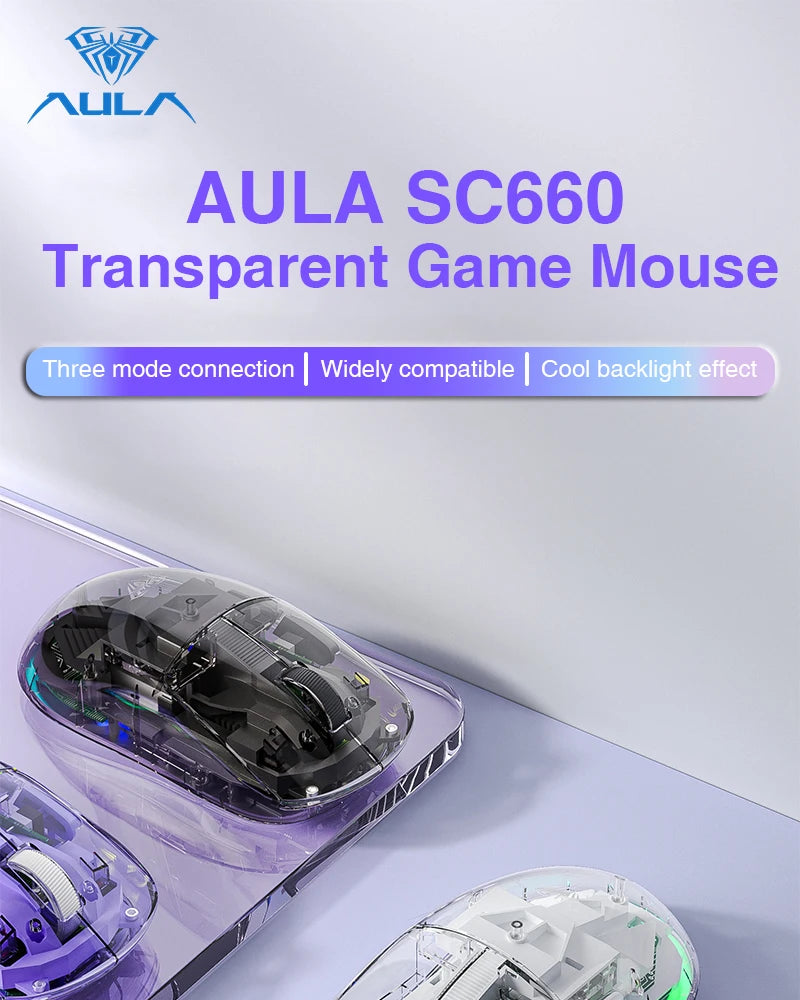 AULA SC660 Wireless Mouse Bluetooth Gaming Mouse 10000DPI Optical Sensor Macro Programmable Ergonomic Mice For Laptop PC Gamer