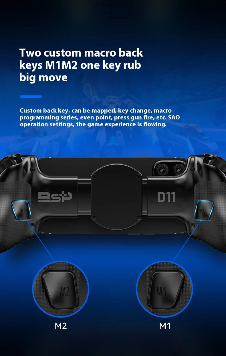 D11 Stretch gamepad Hall Trigger macro back Key Switch Android IOS Streaming gamepad PC type-c Link