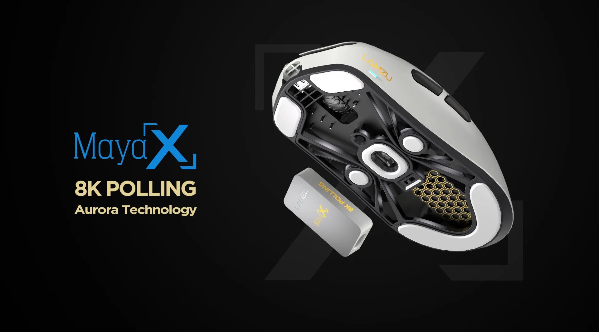 LAMZU MAYA X Gaming Mouse (8K Dongle Included, Web Driver Compatible)