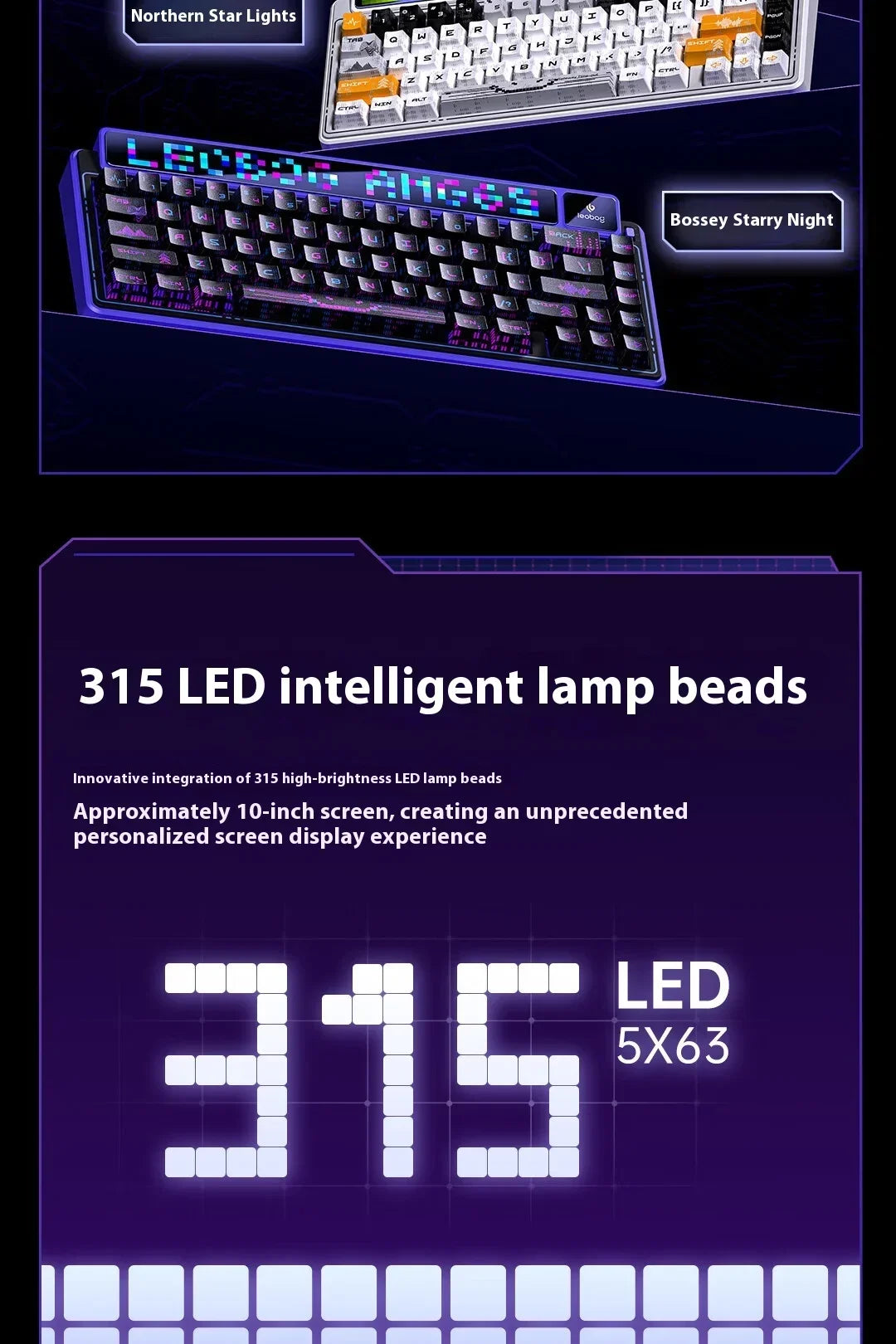 LEOBOG AMG65 Mechanical Keyboard With TFT LED Screen 3mode RGB Hot Swap Gaming Keyboard Custom Computer Gamer Accessories Gifts
