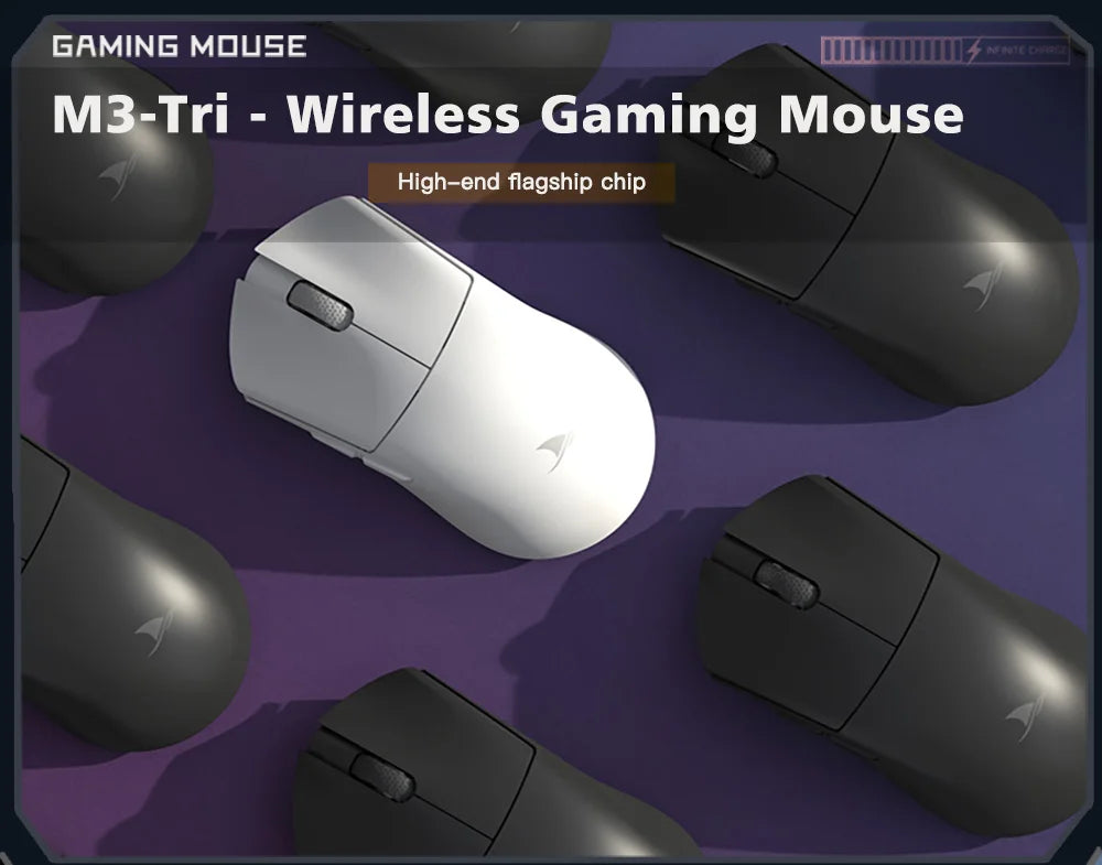 Motospeed Darmoshark M3 8K Bluetooth Wireless Gaming Mouse 26K DPI PAW3395 Sensor Computer Office Mouse TTC For Laptop PC