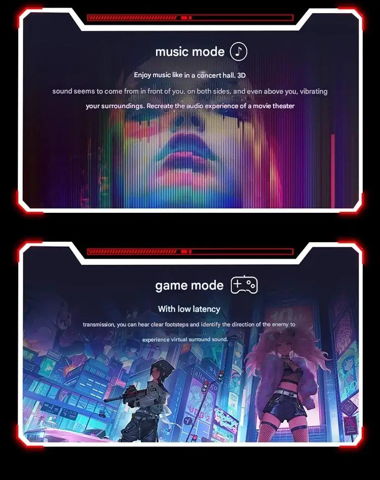 GravaStar P5 Bluetooth headset noise reduction HIFI sound quality long battery life semi-in-ear gaming mecha headset Gift