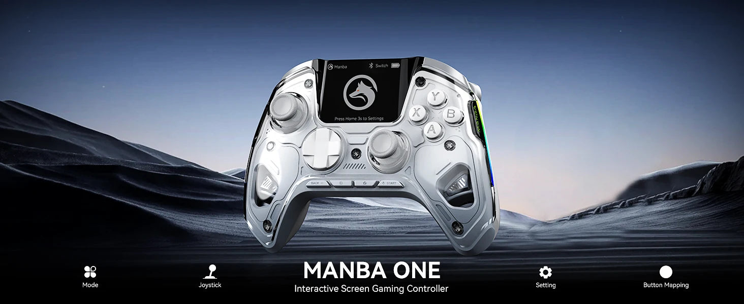 Mamba One V2 Wireless Gaming Controller for Switch/PC/iOS/Android Hall Effect Stick RGB Light 1800mAh with Charging Dock