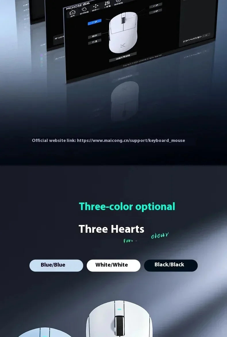 MCHOSE A7 Series Mouse PAW3950 8K Top Speed Receiver Ergonomics 2.4G Wireless Gaming E-Sports Mice Customized PC Accessory Gifts