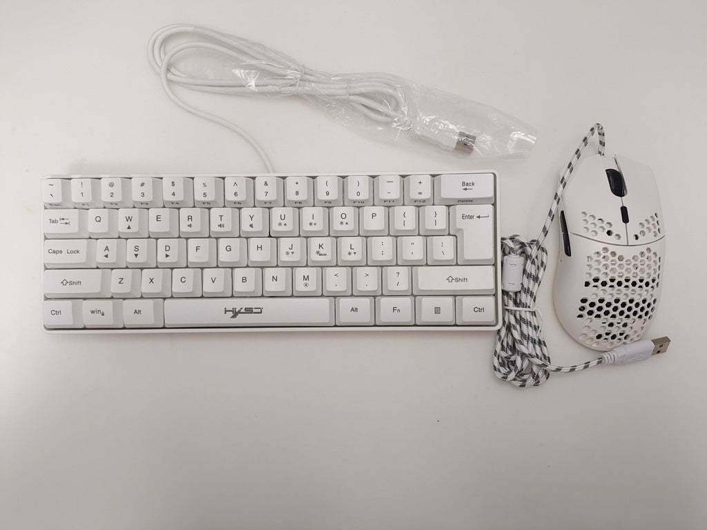 Hot selling HXSJ 61 keys V700 RGB luminous mechanical feel keyboard and mouse combos gaming set for computer game