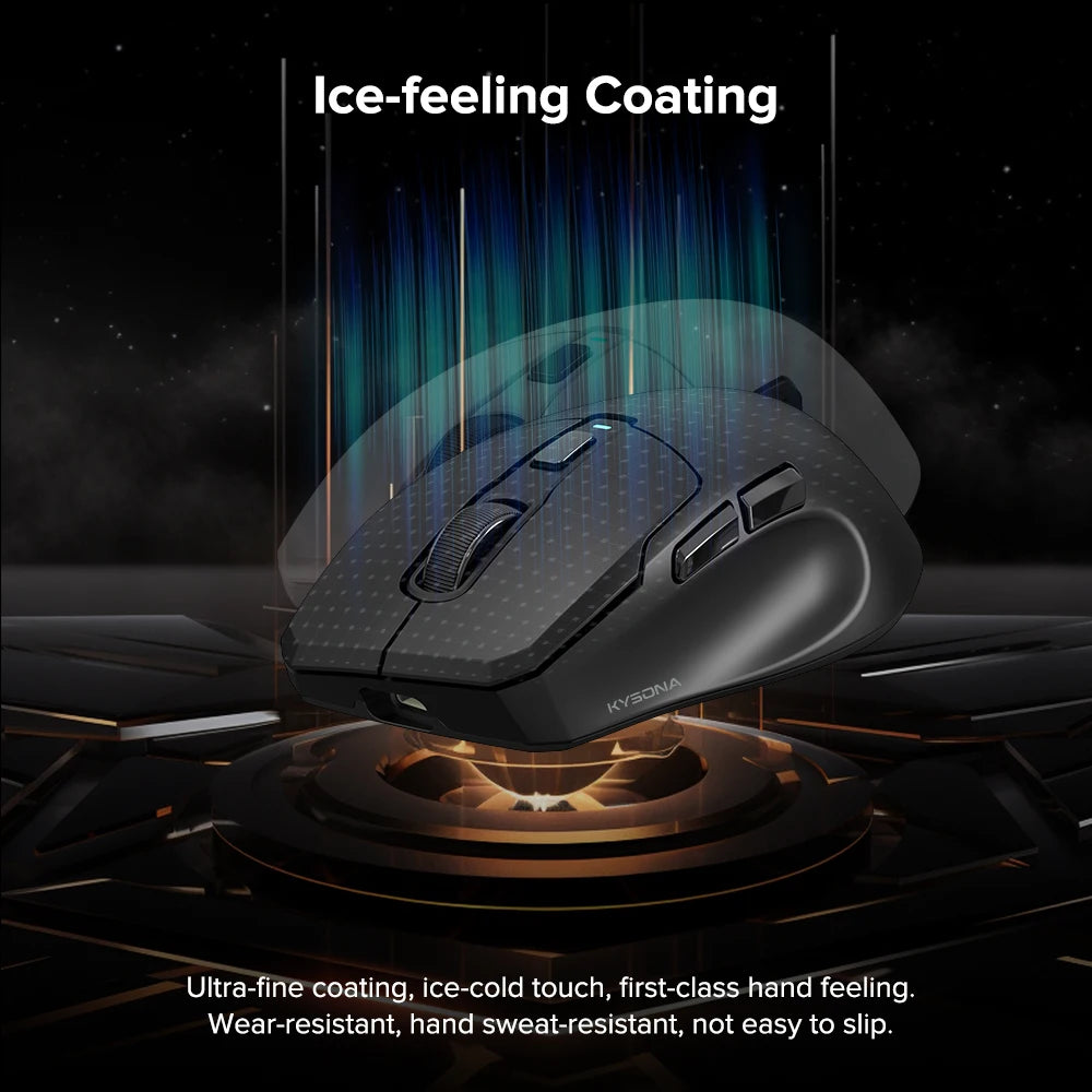 KYSONA Uranus Pro PAW3395 Wireless Gaming Mouse 54g Lightweight 8KHz Polling Rate 26000DPI Ultimate Optical Sensor For Laptop PC
