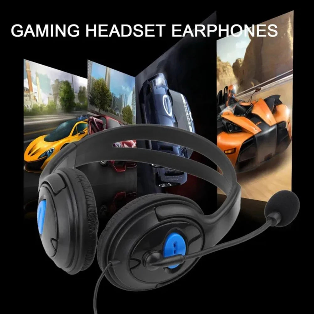 Headphones 3.5mm Wired Gaming Headset Earphones Music For PS4 Play Station 4 Game PC Chat computer With Microphone 120° Rotation
