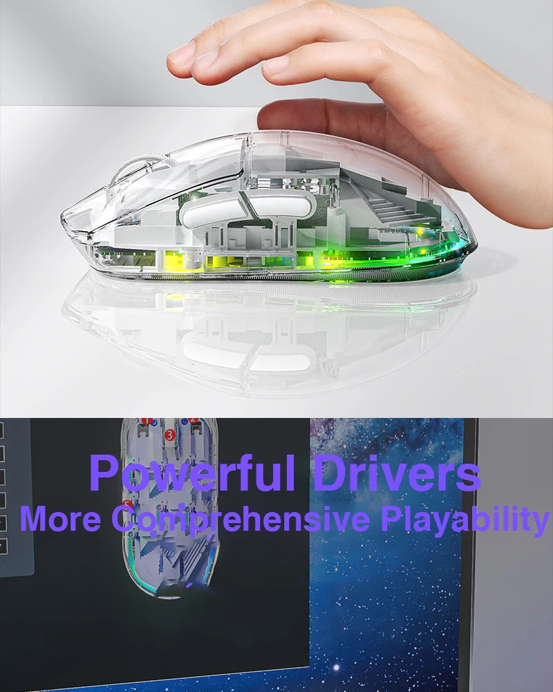 AULA SC660 Wireless Mouse Bluetooth Gaming Mouse 10000DPI Optical Sensor Macro Programmable Ergonomic Mice For Laptop PC Gamer