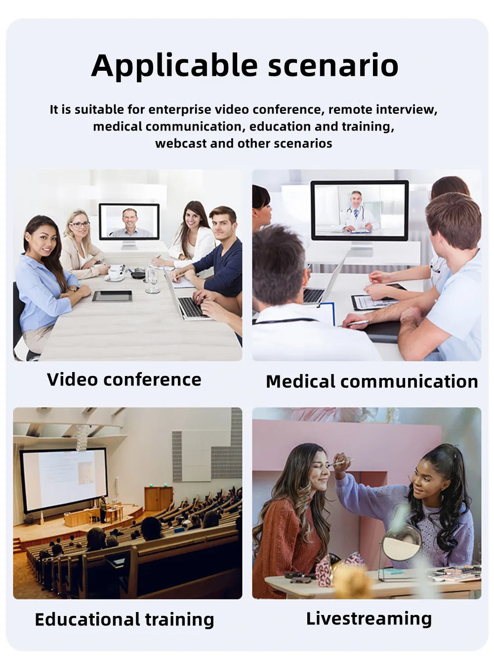 Omnidirectional Microphone for 300㎡ 1-8 360° Pickup Wireless Dongle Conference Speaker USB LAN for Meeting Classroom Easy Set up