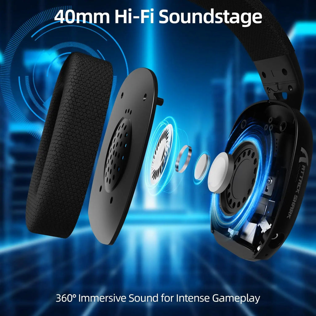 MAMBASNAKE×Attack Shark L80PRO Gaming Headset, Lightweight Over-Ear Gaming Headphones