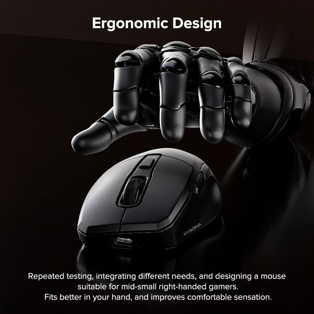 KYSONA Uranus Pro PAW3395 Wireless Gaming Mouse 54g Lightweight 8KHz Polling Rate 26000DPI Ultimate Optical Sensor For Laptop PC