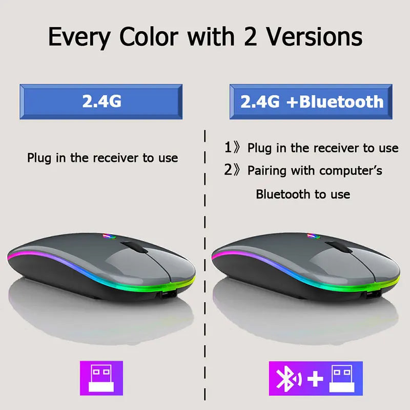 Silent Bluetooth Mouse Rechargeable Wireless Computer Laptop Optical Mouse for iPad Samsung Tablet Universal Mice Noiseless