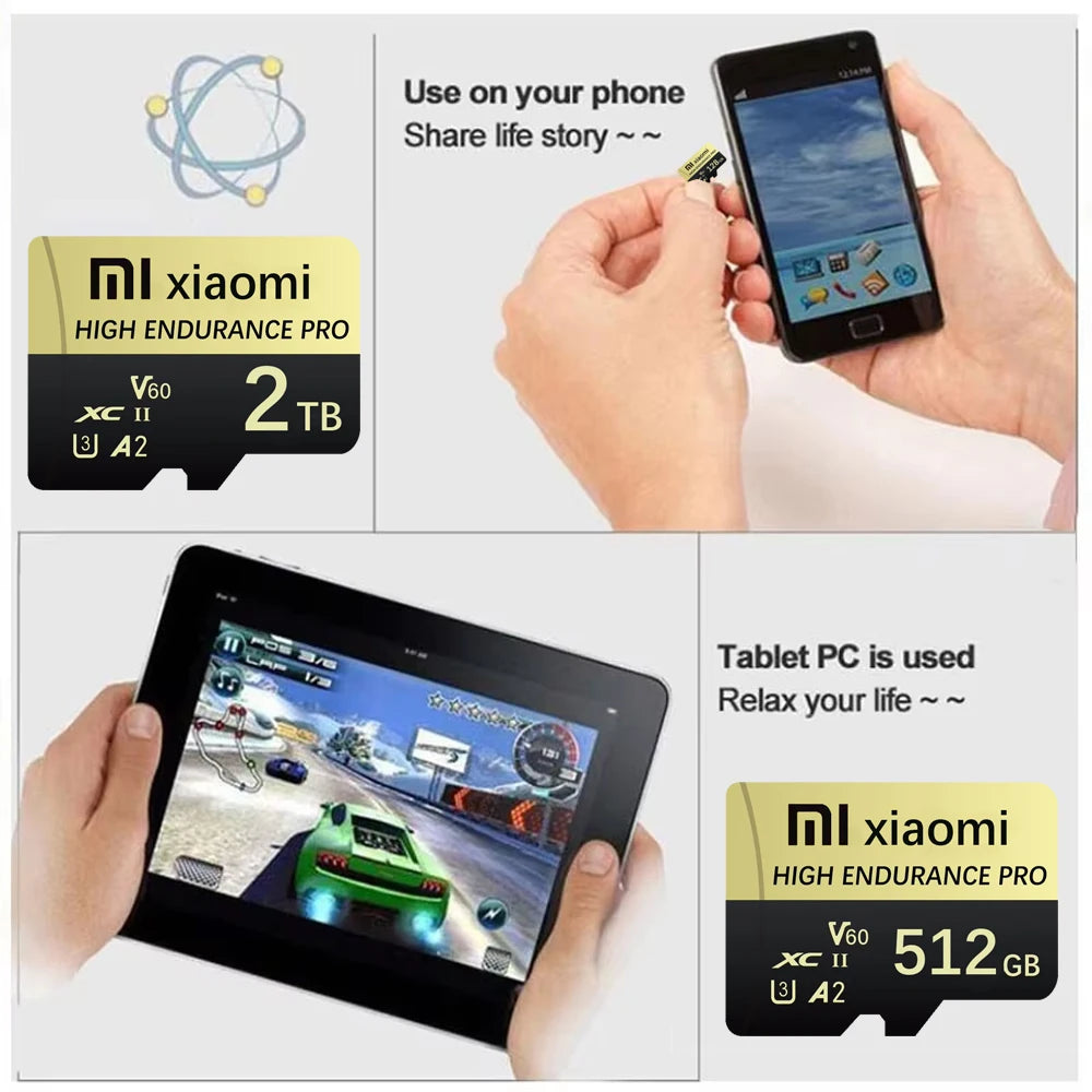 Xiaomi Real Capacity SD Memory Card 2TB 1TB Ultra Micro Tarjeta SD 128GB Micro TF SD Card 512GB 256GB For Lenovo Nintendo Switch