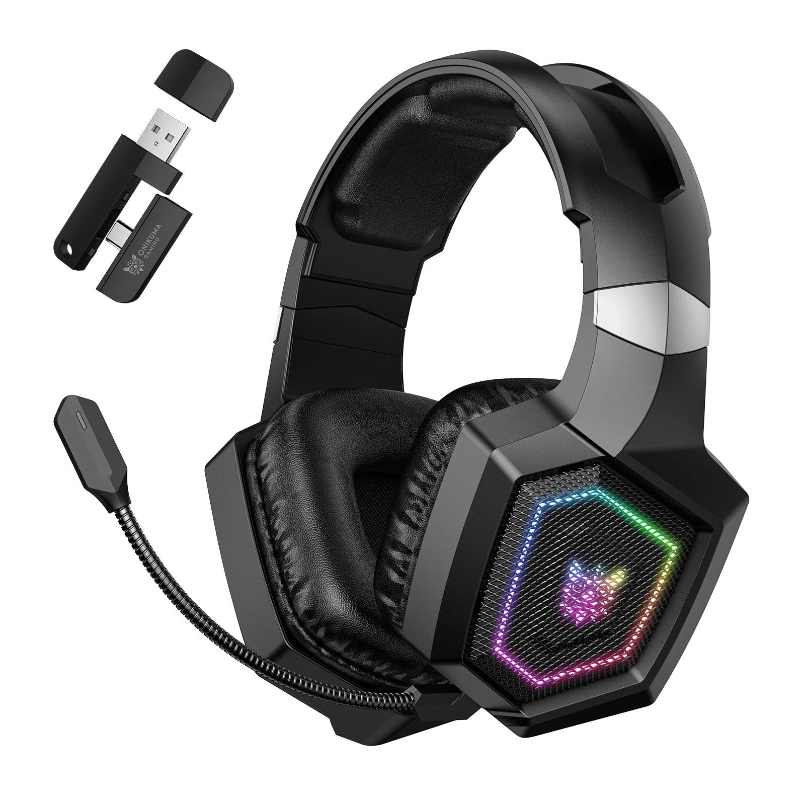 ONIKUMA Tri-Mode Headset Noise Cancelling HD Microphone Professional Gaming Wireless Headset