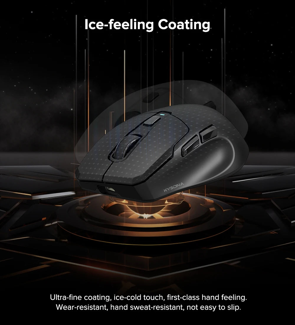 KYSONA Uranus Pro PAW3395 Wireless Gaming Mouse 54g Lightweight 8KHz Polling Rate 26000DPI Ultimate Optical Sensor For Laptop PC